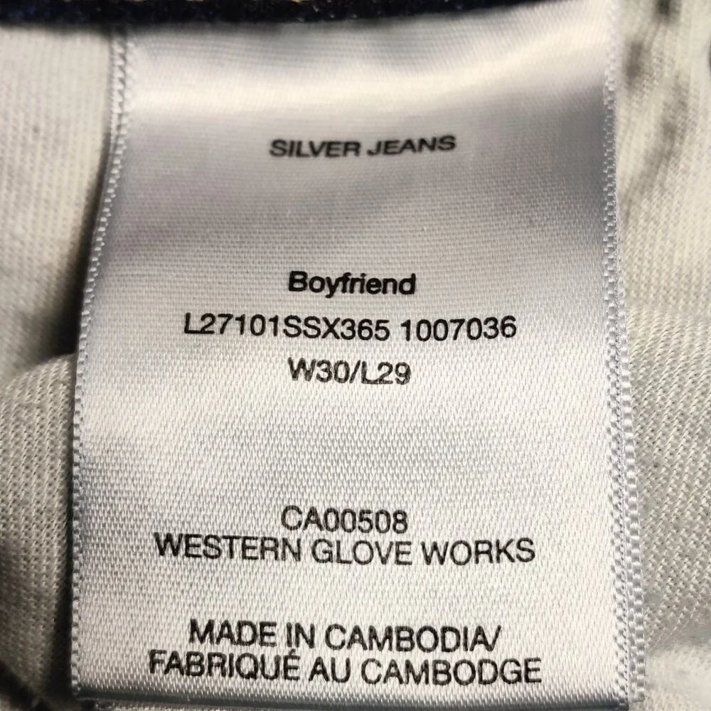 Silver Jeans Co Boyfriend Women’s Blue Denim Jeans W30 L29 Stretch Cotton - Picture 9 of 10